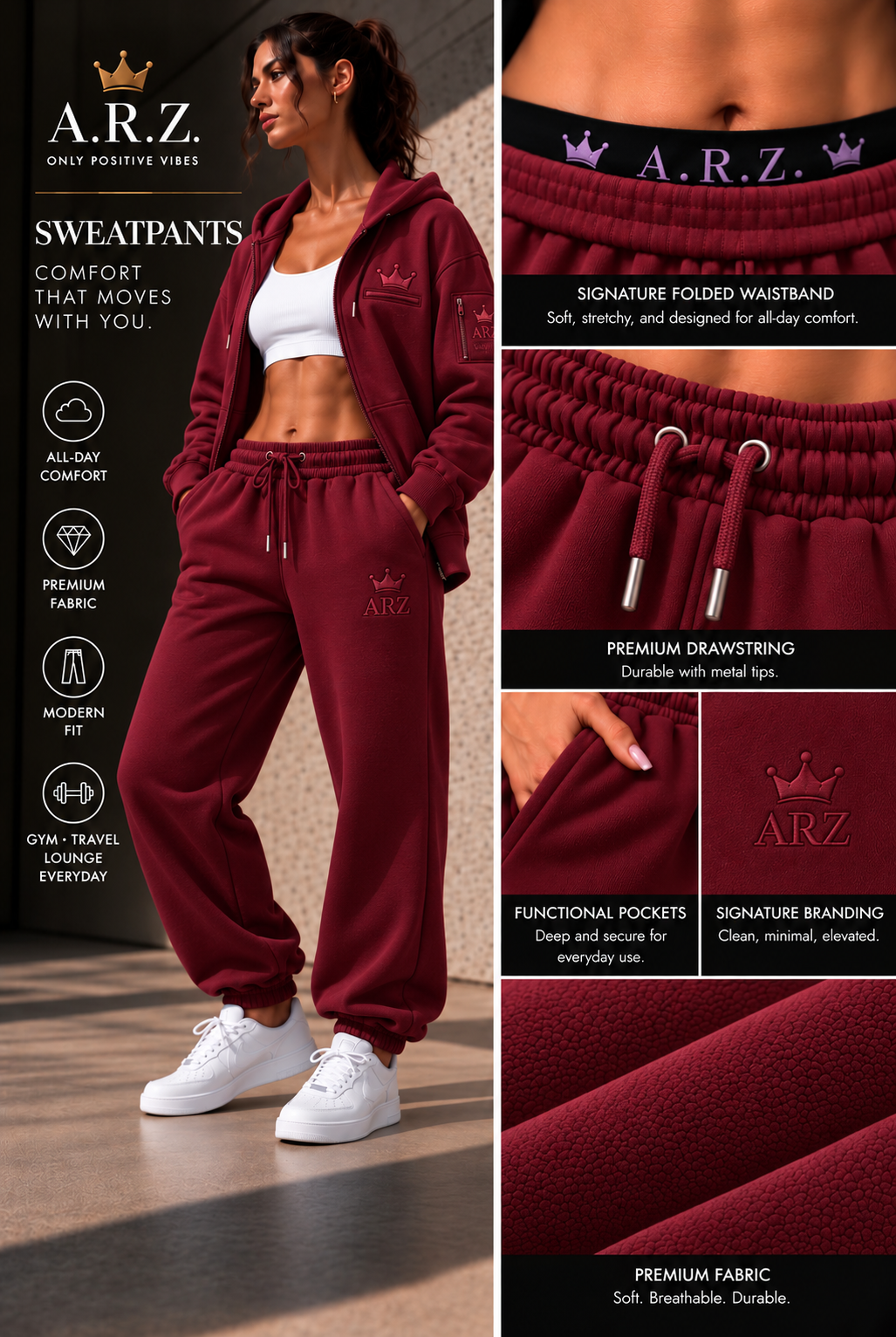 A.R.Z Hidden Crown Sweatpants