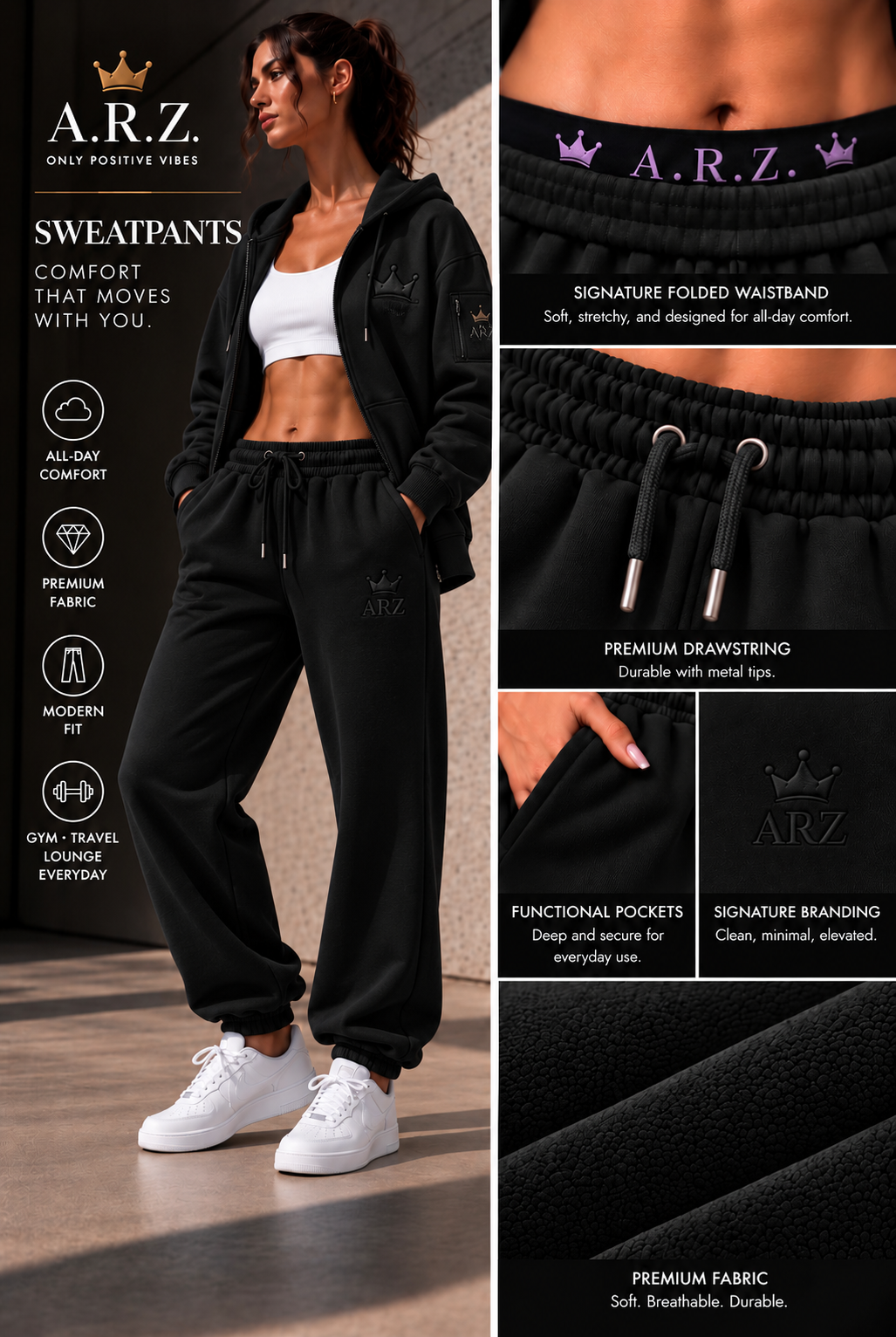 A.R.Z Hidden Crown Sweatpants