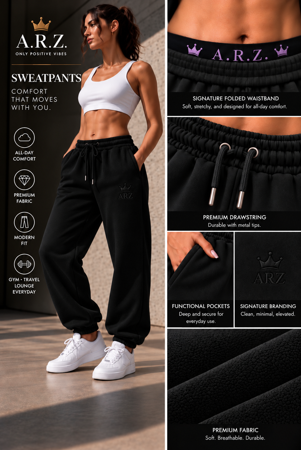 A.R.Z Hidden Crown Sweatpants